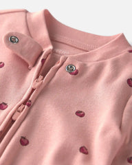 Baby Girl Organic Cotton Sleep & Play Pajamas in Apples