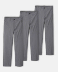 Boys 3-Pack Uniform Active Pants - Grey