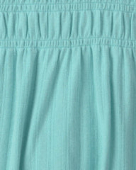 Girls Long-Sleeve Peplum Top - Turquoise