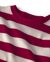 Kids 2-Piece Organic Cotton Ribbed Pajamas in Stripes