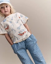 Toddler Dolman Tee in Baking Print - Cream