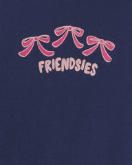 Toddler Girl 'Friendsies' Bow Graphic Tee - Navy Blue
