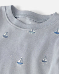 Baby 2-Piece Organic Cotton Ribbed Pajama Set in Sail Away Print