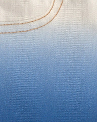 Baby Girl Ombre Twill Shorts - Blue/Ivory