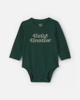 Baby Boy 'Baby Brother' Long-Sleeve Graphic Bodysuit - Green