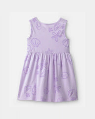 Toddler Girl Sea Animal Sleeveless Dress - Purple