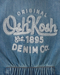 Baby OshKosh Logo Long-Sleeve Denim Jumpsuit - Medium Wash