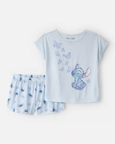 Girls 2-Piece Disney© Lilo & Stitch Short-Sleeve Pajama Set - Blue