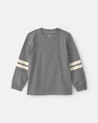Toddler Boy Striped Long-Sleeve T-Shirt - Grey/Cream