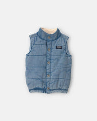 Toddler Boy Denim Vest - Blue/Cream