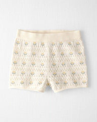 Toddler Girl Organic Cotton Sweater Knit Set in Honey Floral Print