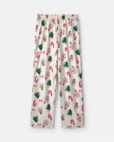 Adult Christmas Icon Fleece Loose Fit Pajama Bottoms - Cream