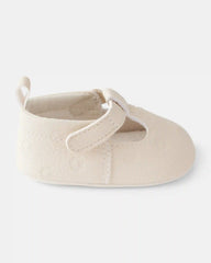 Baby Girl Flower Mary Jane Shoes - Cream