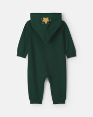 Baby Christmas Tree French Terry Long-Sleeve Jumpsuit - Green