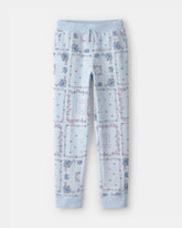 Girls Floral Drawstring Knit Joggers - Blue