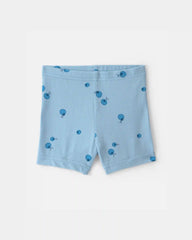 Baby Girl Blueberry Bike Shorts - Blue