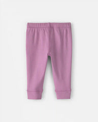 Baby Girl 4-Pack Pull-On Cotton Pants - Pink/Purple