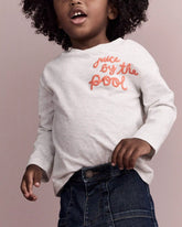 Toddler 'Juice By The Pool' Long-Sleeve Relaxed Graphic Tee - Heather Grey