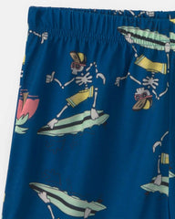 Boys 2-Piece Skeleton Surfer Short-Sleeve Pajama Set