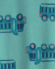 Baby Boy 3-Pack Racecar 100% Cotton 1-Piece Pajama Sets - Green/Blue/Cream