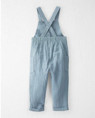 Toddler Organic Cotton Gauze Overalls - Blue