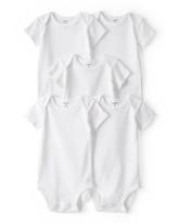 Baby 5-Pack Short-Sleeve Bodysuits - White