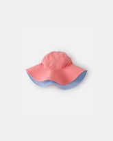 Toddler Girl Reversible Swim Hat - Coral/Blue