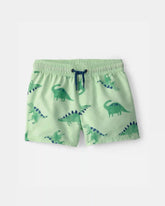Toddler Boy Dinosaur Swim Trunks - Green