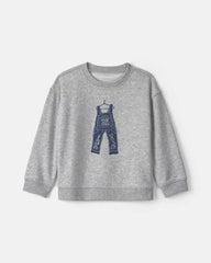 Boys Overall French Terry Sweater - Grey