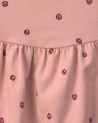 Toddler Girl Organic Cotton French Terry Dress in Apples