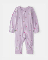 Baby Girl Fairytale 2-Way Zip PurelySoft Sleep & Play Pajama - Purple