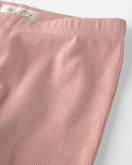 Baby Girl Organic Cotton Rib Footed Pants