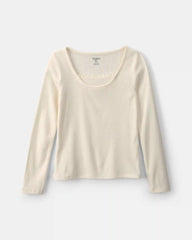 Girls Long-Sleeve Top - Cream