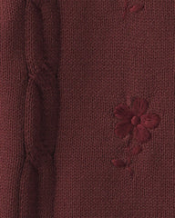 Toddler Girl Organic Cotton Sweater Knit Embroidered Cardigan