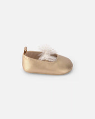Baby Girl Metallic Bow Flats - Gold