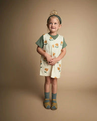 Toddler Girl Otter Pocket Jumper in Floral Print - Cream