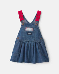 Baby Girl Chambray Denim Skirtall - Medium Wash