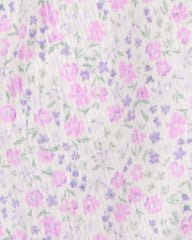Baby 2-Piece Floral Jumpsuit & Headwrap - Purple