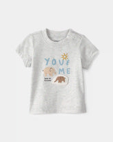 Baby 'Let's Be Friends' Graphic Tee - Grey