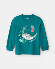 Toddler Boy 'Space Explorer' Dinosaur Long-Sleeve Graphic Tee - Green