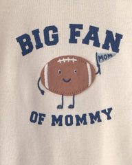 Baby Boy 2-Piece 'Big Fan Of Mommy' Football Long-Sleeve Bodysuit & Pant Set - Red/Cream