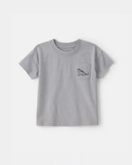 Toddler Boy Lizard Pocket Tee - Grey