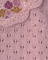 Baby Girl Floral Cardigan Sweater - Purple