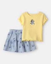 Baby Girl 2-Piece Blueyâ„¢ Top & Skort Set - Yellow/Blue