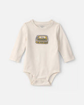 Baby Boy 'Holy Mackerel I'm Cute' Long-Sleeve Graphic Bodysuit - Cream