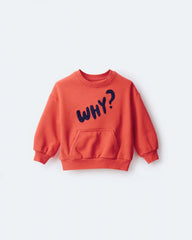 Toddler 'Why?' Graphic Pullover Sweatshirt - Orange