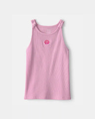 Girls Shell Embroidered Tank Top - Pink