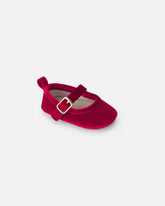 Baby Girl Mary Jane Velvety Flats - Red