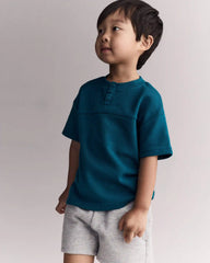 Toddler Boy Henley Tee - Teal
