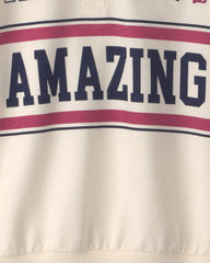 Girls ©Marvel Spiderman French Terry Pullover Sweatshirt - Cream